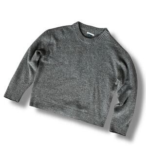 American Eagle Loose Fit Chunky Crewneck Sweater Size M Dark Gray Long Sleeve